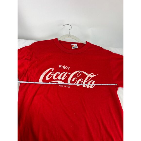 VTG Coca-Cola Red Graphic Single Stitch T-Shirt XL 50/50 Cotton Polyester Made I - Picture 8 of 9